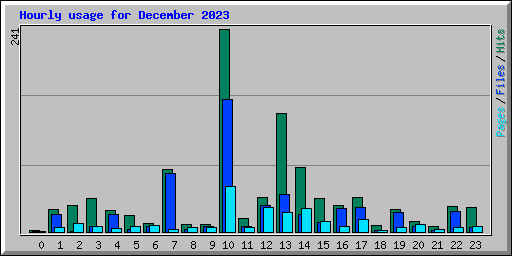 Hourly usage for December 2023