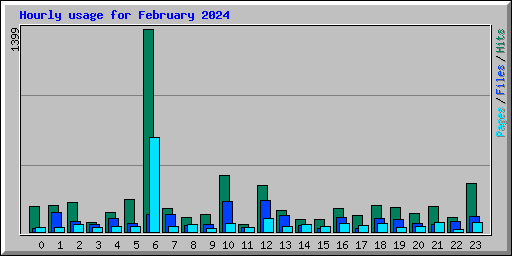 Hourly usage for February 2024